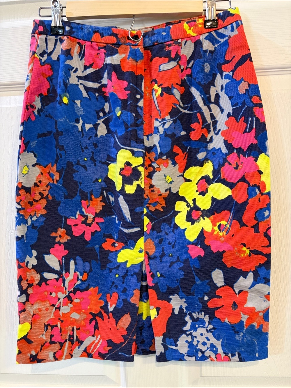 LOFT Blue Floral Pencil Skirt